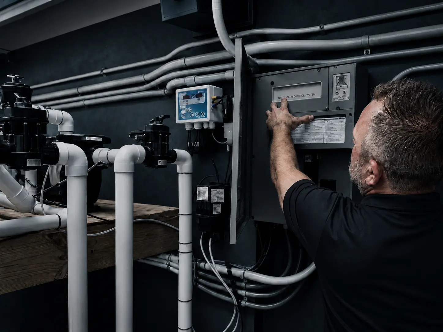 Pool automation control panel and touchscreen